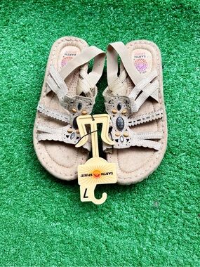 Earth Spirit Beige Strappy Comfort Slingback Sandals US Women's 7